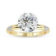 thumbnail image 1 of AFFY Hidden Halo Solitaire Engagement Ring for Women, Center 2.80 Ct Round Cut Lab Grown Diamond Ring In 14K Yellow Gold Over Sterling Silver F-G-H, SI Quality Ring Size-9, 1 of 6