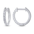 thumbnail image 1 of AFFY Huggie Hoop Earrings For Women, 1/4 Carat Round Shape Lab Grown Diamond Wedding Bridal Hoop Earrings In 14K White Gold Over Sterling Silver Jewelry Gifts For Her (0.25 Cttw), 1 of 7