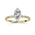 thumbnail image 1 of AFFY IGI Certified Lab Grown Diamond Solitaire Engagement Rings For Women, Center 10x5mm Marquise Cut Half Eternity Stackable Wedding Ring 14K Solid Yellow Gold F-G, VS-SI Quality (1.12 Cttw) -8, 1 of 6
