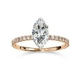thumbnail image 1 of AFFY IGI Certified Lab Grown Diamond Solitaire Engagement Rings For Women, Center 10x5mm Marquise Cut Half Eternity Stackable Wedding Ring 18K Solid Rose Gold F-G, VS-SI Quality (1.12 Cttw) -4.5, 1 of 6