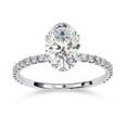 thumbnail image 1 of AFFY IGI Certified Lab Grown Diamond Solitaire Engagement Rings For Women, Center 9x6mm Oval Cut Half Eternity Stackable Wedding Ring In 18K Solid White Gold F-G, VS-SI Quality (1.50 Cttw) -7, 1 of 6