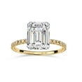 thumbnail image 1 of AFFY IGI Certified Lab Grown Diamond Solitaire Engagement Rings For Women, Center 9x7mm Emerald Cut Half Eternity Stackable Wedding Ring In 14K Solid Yellow Gold F-G, VS-SI Quality (2.85 Cttw) -9, 1 of 6