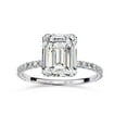 thumbnail image 1 of AFFY IGI Certified Lab Grown Diamond Solitaire Engagement Rings For Women, Center 9x7mm Emerald Cut Half Eternity Stackable Wedding Ring In 18K Solid White Gold F-G, VS-SI Quality (2.85 Cttw) -8.5, 1 of 6
