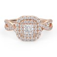 thumbnail image 1 of AFFY Infinity Double Halo Solitaire Engagement Ring for Women, 1.00 Carat (ctw) Princess And Round Lab Grown Diamond Ring In 10K Solid Rose Gold F-G, VS-SI Quality Ring Size-5.5, 1 of 6