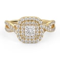 thumbnail image 1 of AFFY Infinity Double Halo Solitaire Engagement Ring for Women, 1.00 Carat (ctw) Princess And Round Lab Grown Diamond Ring In 10K Solid Yellow Gold F-G, VS-SI Quality Ring Size-9.5, 1 of 6