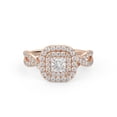 thumbnail image 1 of AFFY Infinity Double Halo Solitaire Engagement Ring for Women, 1.00 Carat (ctw) Princess And Round Lab Grown Diamond Ring In 14K Rose Gold Over 925 Sterling Silver F-G-H, SI Quality Ring Size-5, 1 of 6
