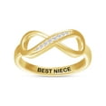 thumbnail image 1 of AFFY Infinity Promise Ring for Women | Round Lab Created Moissanite "Best Niece" Stackable Wedding Bands Ring | 18K Yellow Gold Vermeil Jewelry Gifts For Her (0.05Cttw)-6, 1 of 4
