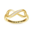 thumbnail image 1 of AFFY Infinity Promise Ring for Women | Round Lab Grown Diamond "Forever In My Heart" Stackable Wedding Bands Ring | 18K Yellow Gold Vermeil Jewelry Gifts For Her (0.05Cttw)-4.5, 1 of 4