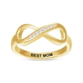 thumbnail image 1 of AFFY Infinity Promise Ring for Women | Round White Natural Diamond "Best Mom" Stackable Wedding Bands Ring | 14K Yellow Gold Over Sterling Silver Jewelry Gifts For Her (0.05Cttw)-6, 1 of 4