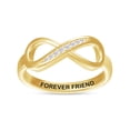 thumbnail image 1 of AFFY Infinity Promise Ring for Women | Round White Natural Diamond "Forever Friends" Stackable Wedding Bands Ring | 18K Yellow Gold Vermeil Jewelry Gifts For Her (0.05Cttw)-7, 1 of 4
