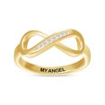 thumbnail image 1 of AFFY Infinity Promise Ring for Women | Round White Natural Diamond "My Angel" Stackable Wedding Bands Ring | 18K Yellow Gold Vermeil Jewelry Gifts For Her (0.05Cttw)-4.5, 1 of 4
