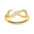 thumbnail image 1 of AFFY Infinity Promise Ring for Women | Round White Natural Diamond "Now & Forever" Stackable Wedding Bands Ring | 18K Yellow Gold Vermeil Jewelry Gifts For Her (0.05Cttw)-9.5, 1 of 4