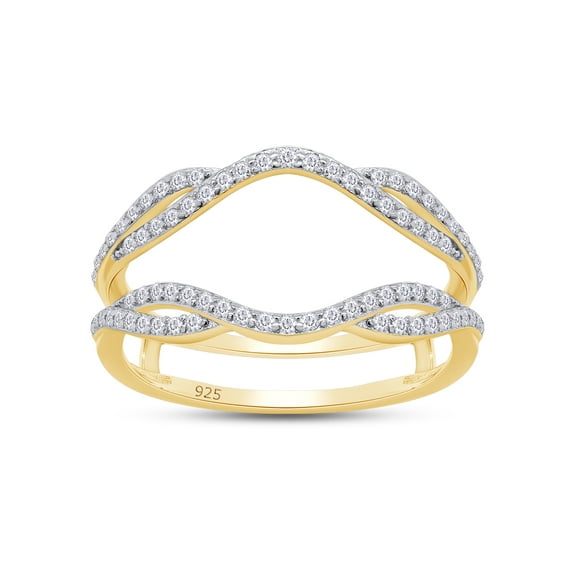 AFFY Infinity Wedding Ring Guard Enhancer, 0.40CT Moissanite Diamond 14K Yellow Gold over Silver-4.5
