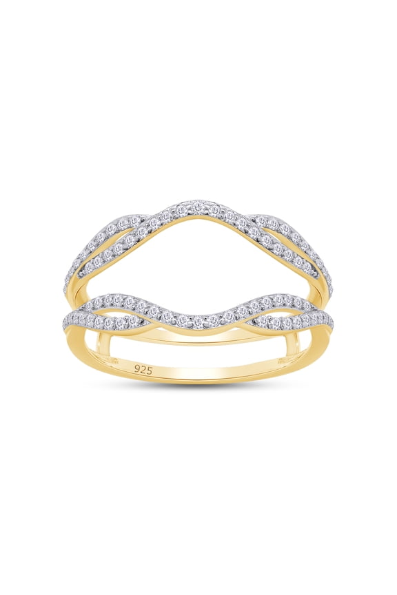 Infinity Wedding Ring Guard Enhancer, 0.40CT Moissanite Diamond 14K Yellow Gold over Silver-6.5