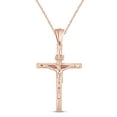 thumbnail image 1 of AFFY Jesus Christ INRI Crucifix Cross Pendant Necklace 14K Rose Gold over Sterling Silver, 1 of 7
