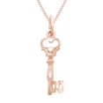 thumbnail image 1 of AFFY Key Pendant Necklace In 14k Rose Gold Over Sterling Silver, 1 of 1