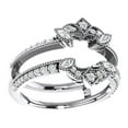 thumbnail image 1 of AFFY Marquise & White Natural Diamond Enhancer Guard Ring In 14K Solid White Gold (0.37 Ct), Size-7, 1 of 1