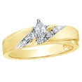 thumbnail image 1 of Marquise White Natural Diamond Grooved Engagement Ring In 10k Yellow Gold, 1 of 1