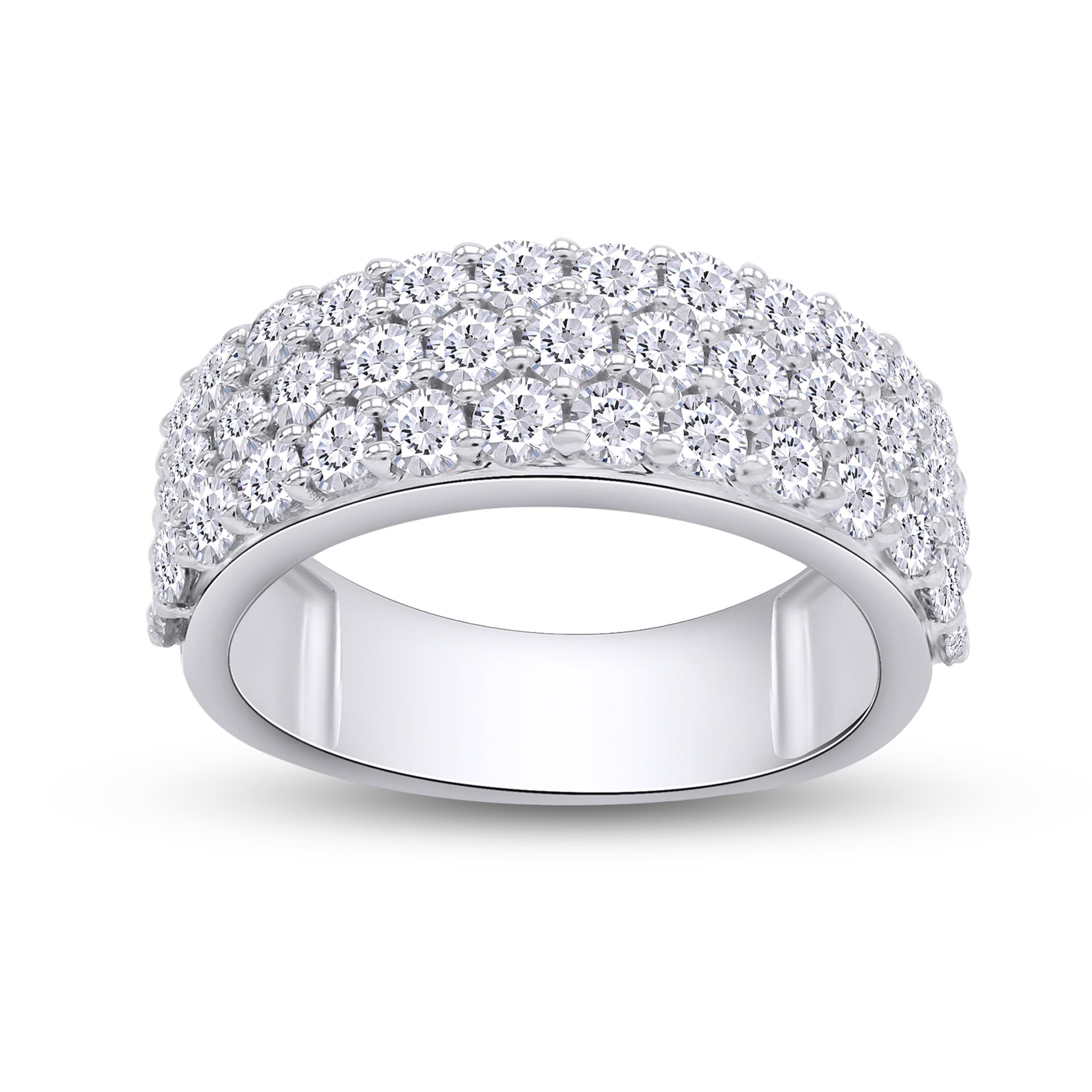 AFFY Men Wedding Band Ring Round Sparkling White Cubic Zirconia 7.3MM ...