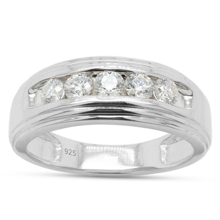 MEN'S BAND 0.50CT ROUND DIAMOND 14K WHITE GOLD MEN'S BAND 0.50CT ROUND DIAMOND 14K WHITE GOLD