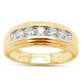 thumbnail image 1 of AFFY Mens Anniversary Wedding Band Ring, 0.50CT Moissanite Diamond 14K Yellow Gold over Silver-4, 1 of 8