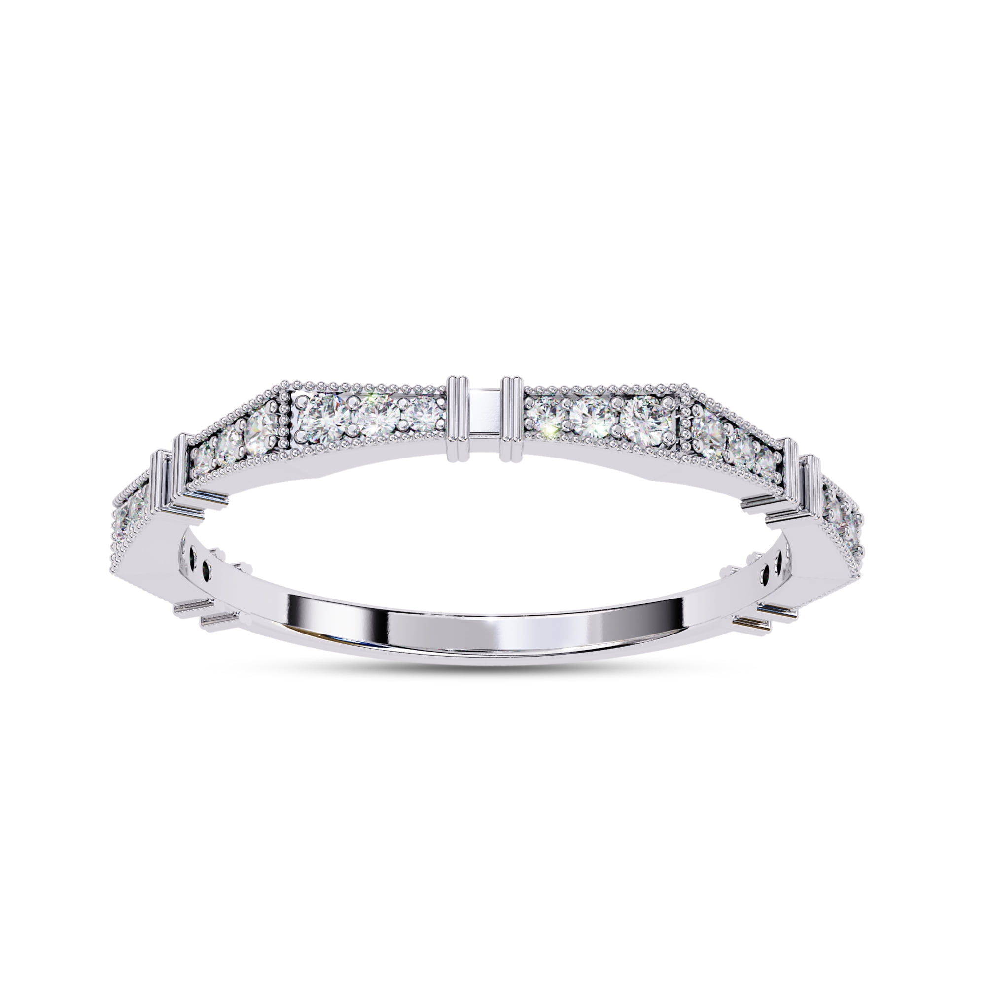 AFFY Milgrain Eternity Wedding Band Ring for Women, 0.16 Carat (ctw ...