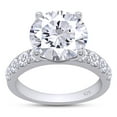 thumbnail image 1 of AFFY Moissanite Engagement Ring, Total 4.3cttw Round Cut Lab Created Diamond, 14K White Gold Plated Sterling Silver Promise Anniversary Ring for Women Ring Size-8, 1 of 7