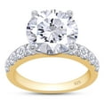 thumbnail image 1 of AFFY Moissanite Engagement Ring, Total 4.3cttw Round Cut Lab Created Diamond, 14K Yellow Gold Plated Sterling Silver Promise Anniversary Ring for Women Ring Size-7.5, 1 of 5
