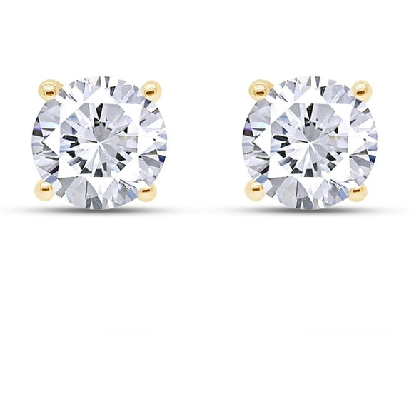 AFFY Moissanite Stud Earrings for Women | 0.85CT Round Diamond| 18K Yellow Gold over Sterling Silver