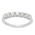thumbnail image 1 of AFFY 0.70CT Moissanite Diamond Half Eternity Wedding Band Ring for Women 14K White Gold over Silver-4.5, 1 of 7