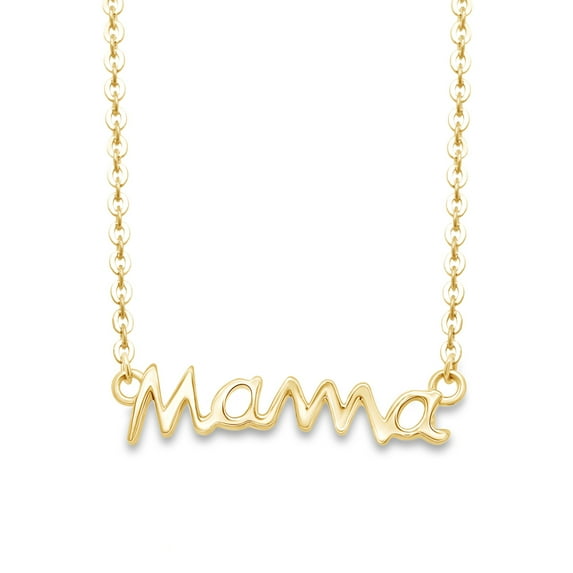 AFFY Mother's Day Jewelry Gifts Mama Pendant Necklace In 14k Yellow Gold Over Sterling Silver
