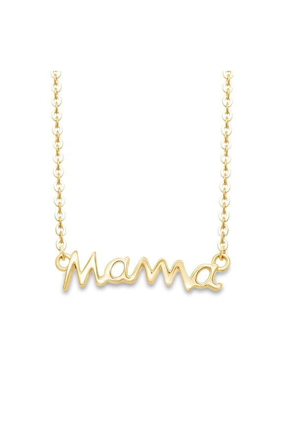 Mother's Day Jewelry Gifts Mama Pendant Necklace In 14k Yellow Gold Over Sterling Silver