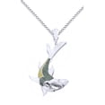 thumbnail image 1 of AFFY Multicolor Cubic Zirconia Shark Hip Hop Pendant in 14k White Gold Over Sterling Silver (11.08 Cttw), 1 of 1