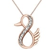 thumbnail image 1 of AFFY Natural Diamond Duck Infinity Pendant Necklace 14k Rose Gold Over Sterling Silver (1/10 Ct), 1 of 1