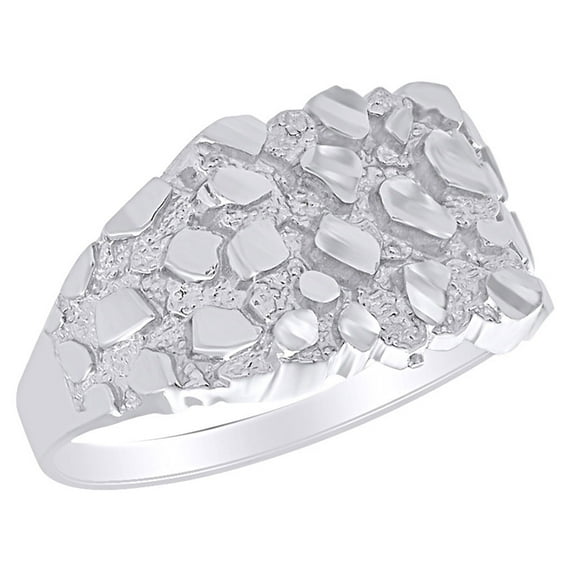 AFFY Nugget Style Men's Promise Ring In 10K Solid Rose Gold 12.75 MM Wide Ring Size-12.5