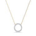 thumbnail image 1 of AFFY Open Circle Pendant Necklace for Women Round Cut Lab Created Moissanite Necklace with 18 Inch Cable Chain in 14K Yellow Gold Plated 925 Sterling Silver, 1 of 5