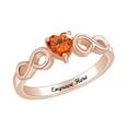 thumbnail image 1 of AFFY Personalized Heart Shape Simulated Citrine Infinity Heart Promise Ring In 14k Rose Gold Over Sterling Silver Ring Size-7, 1 of 1