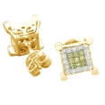 thumbnail image 1 of AFFY Princess Cut White & Yellow Natural Diamond Square Stud Earrings In 14k Yellow Gold (0.75 Cttw), 1 of 2