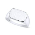 thumbnail image 1 of AFFY Rectangular Signet Ring In 14K White Gold Plated 925 Sterling Silver for Men's, Ring Size 9.5, 1 of 3