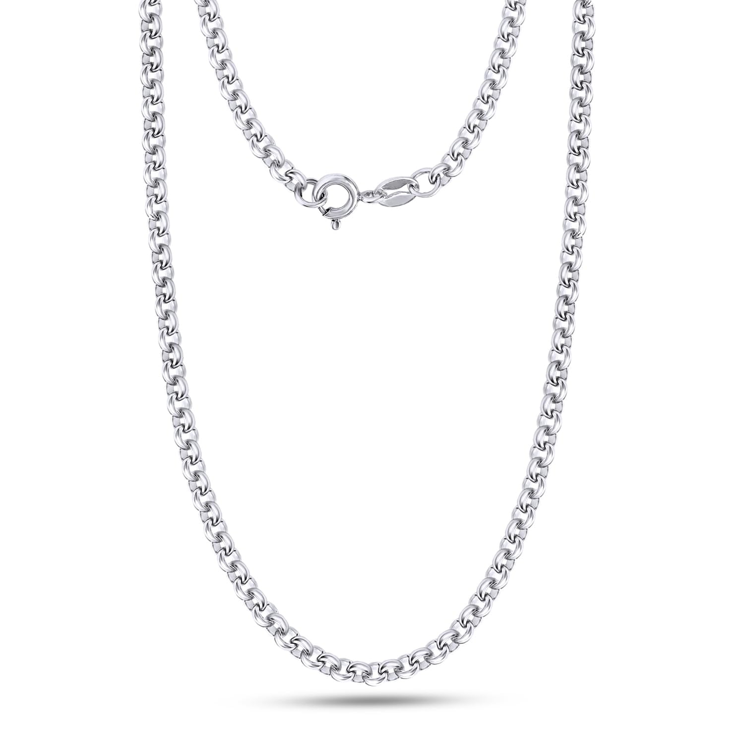 AFFY Rolo Chain Necklace for Women and Men Italian Crafted 3.5mm Link