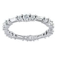 thumbnail image 1 of AFFY Round & Baguette Cut White Natural Diamond Full Eternity Band Rind In 14K Solid White Gold (0.87 Ct), 1 of 1