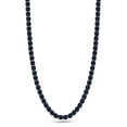 thumbnail image 1 of AFFY Round Cut Lab Created Black Moissanite 4MM Width Tennis Chain Necklace For Men Women In 14K Black Rhodium Plated 925 Sterling Silver, (VVS1 Clarity, 32.75 CT), Length - 24", 1 of 5
