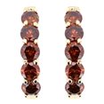 thumbnail image 1 of AFFY Round Cut Simulated Red Garnet Hoop Earrings In 14K Solid Yellow Gold (1.65 Ct), 1 of 1