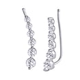 thumbnail image 1 of AFFY Round Cut White Diamond (1 Cttw) Journey Pattern Ear Crawler In 14K Solid White Gold, 1 of 1