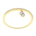 thumbnail image 1 of AFFY Round Cut White Natural Diamond (0.16 Cttw) Drop Engagement Ring In 10K Solid Yellow Gold,Ring Size: 11, 1 of 1