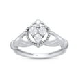 thumbnail image 1 of AFFY Round Cut White Natural Diamond Accent Claddagh Ring In 14k White Gold Over Sterling Silver-13, 1 of 6