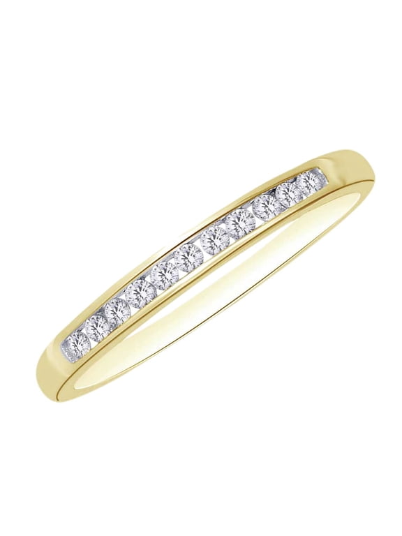 Round Cut White Natural Diamond Band Ring In 10k Yellow Gold (2.00 cttw) Ring Size-4