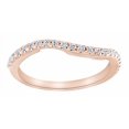thumbnail image 1 of AFFY Round Cut White Natural Diamond Contour Band Ring In 14K Solid Rose Gold (0.2 Ct), 1 of 1