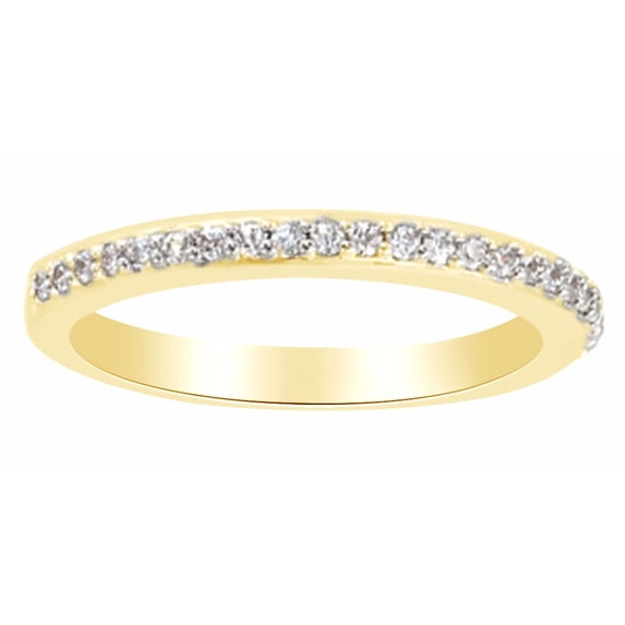 AFFY Round Cut White Natural Diamond Engagement Band Ring In 14K Solid Yellow Gold (0.25 Cttw)