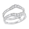 thumbnail image 1 of AFFY Round Cut White Natural Diamond Enhancer Guard Band Ring In 14K Solid White Gold (1 Ct), Size-13.5, 1 of 1